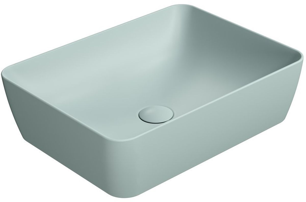 GSI Sand Waschbecken 50x38 cm rechteckig Aufsatzwaschbecken blau matte 903715