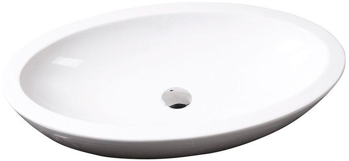 Isvea Sistema Waschbecken 75x42 cm oval Aufsatzwaschbecken weiß glanz 10AR65075