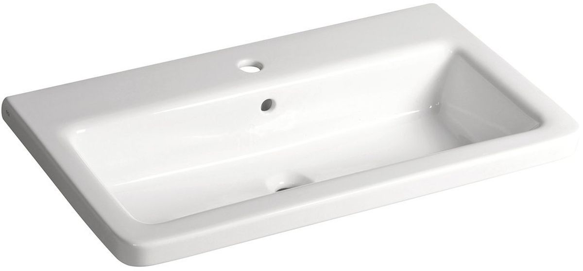 Sapho City Waschbecken 80x45.4 cm rechteckig Klassisch-Möbel-Einbauwaschbecken weiß glanz KE080
