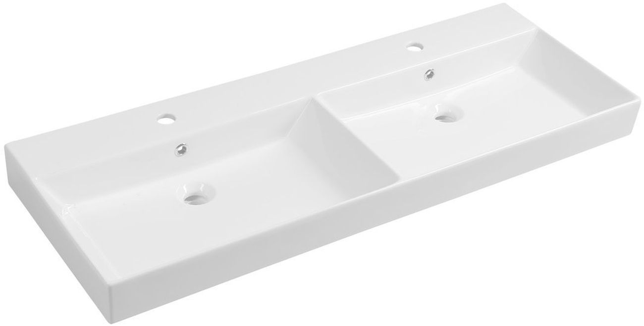Sapho Kare Waschbecken 120x45.5 cm rechteckig Klassisch-Möbel weiß glanz 17120