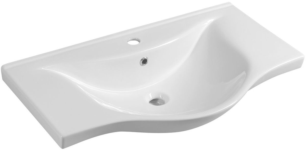 Aqualine Zara Waschbecken 79.5x46 cm halbrund Klassisch-Möbel weiß glanz 10080