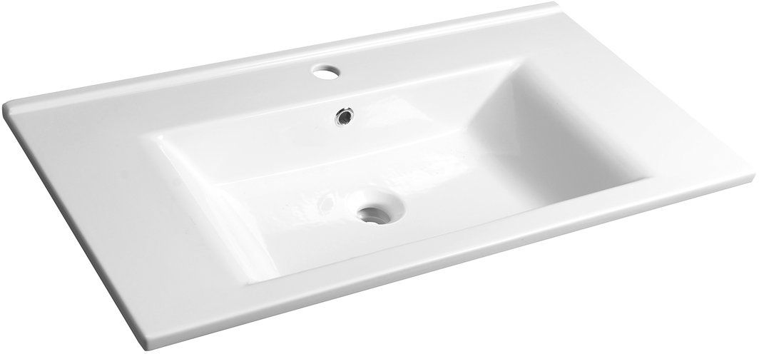 Aqualine Zuno Waschbecken 85x45 cm rechteckig Klassisch-Möbel weiß glanz 9085
