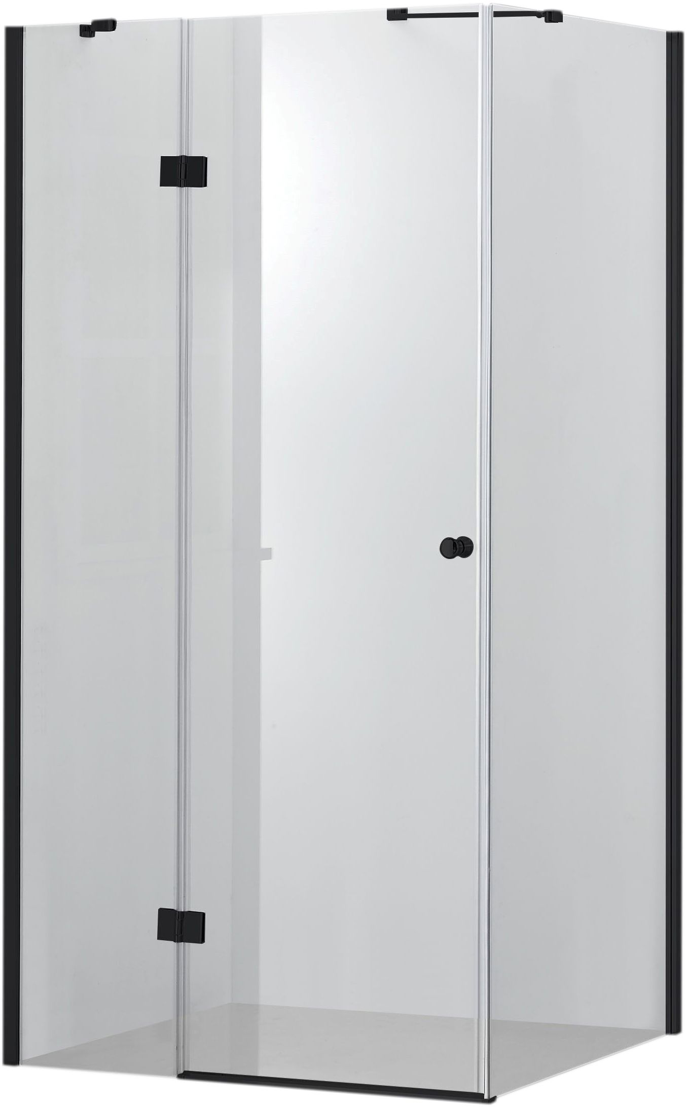 Hagser Gisa Duschkabine 80x80 cm quadratisch schwarz Matte/durchsichtiges Glas HGR14000020