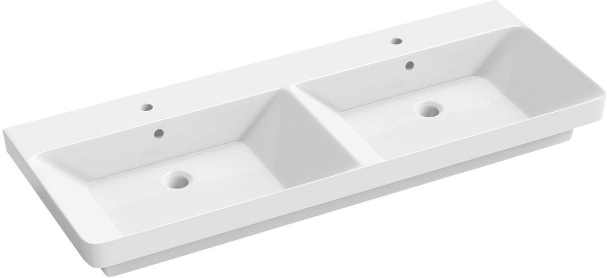 Sapho Thalie Waschbecken 120x46 cm rechteckig Möbel-Doppelt weiß glanz TH11120