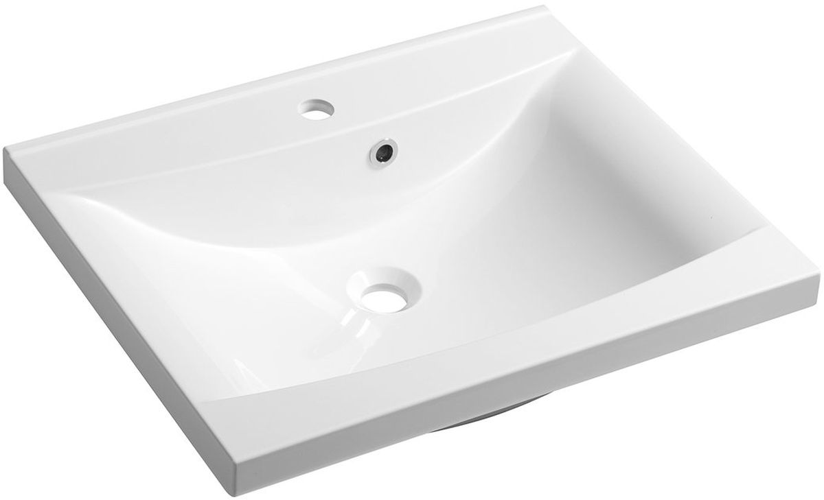 Sapho Luciola Waschbecken 60x48 cm rechteckig Möbel weiß glanz 50062