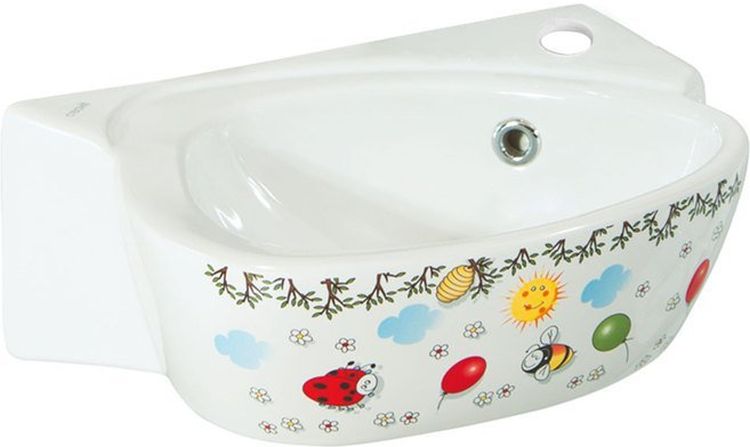 Creavit Kid Waschbecken 39x29 cm Klassisch für Kinder weiß glanz CK035-FF