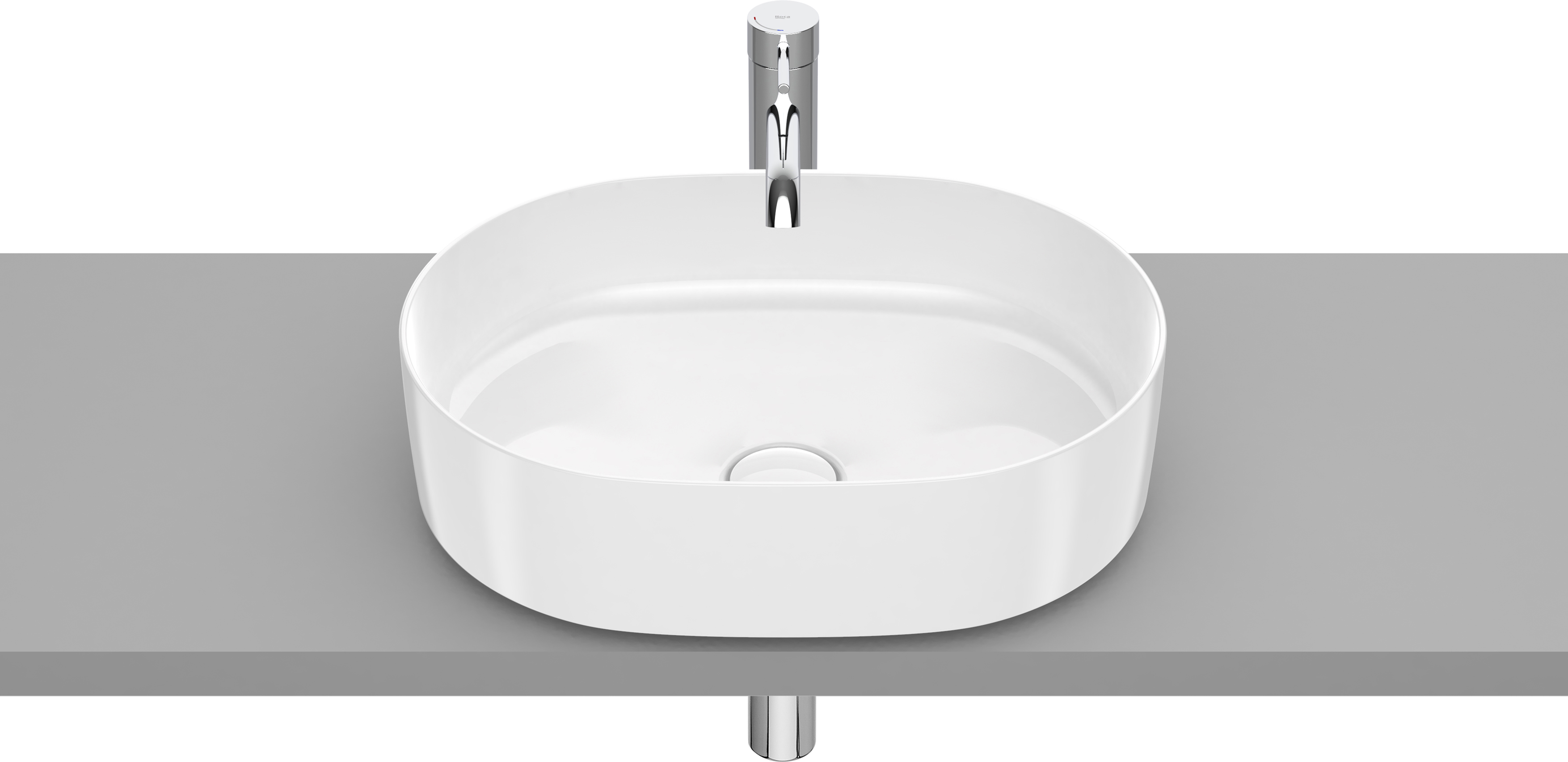 Roca Inspira Waschbecken 50x37 cm oval Aufsatzwaschbecken weiß glanz A327520S00