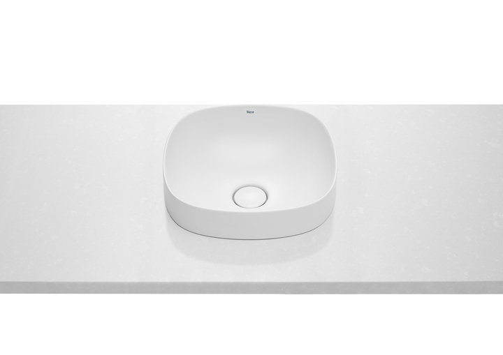 Roca Inspira Waschbecken 37x37 cm quadratisch Einbauwaschbecken weiß glanz A32750RS00