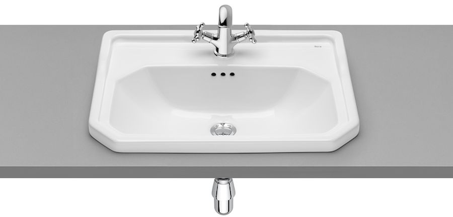 Roca Carmen Waschbecken 60x45 cm rechteckig Einbauwaschbecken weiß glanz A3270A5S00
