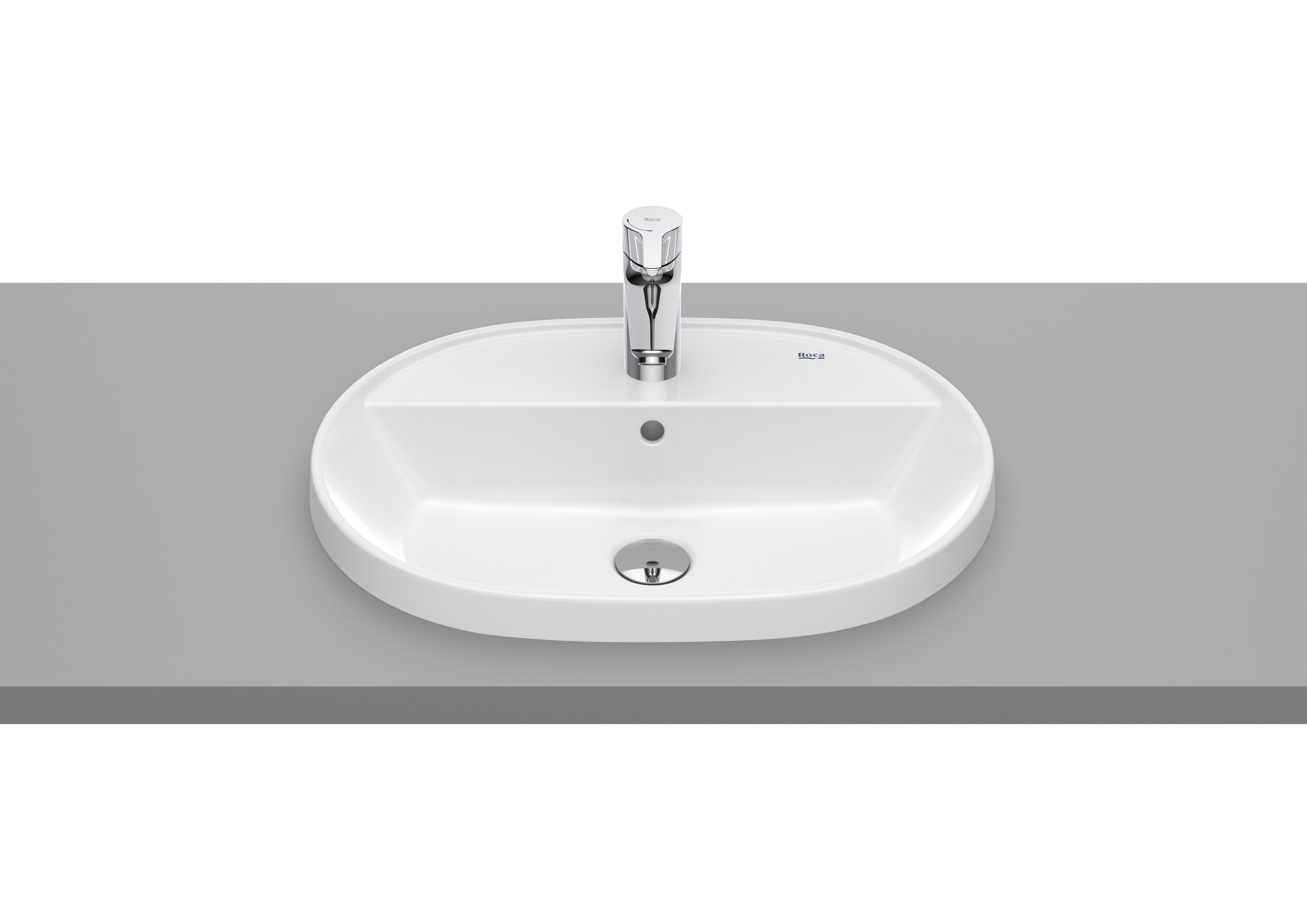 Roca Gap Round Waschbecken 55x40 cm oval Einbauwaschbecken weiß glanz A3270Y6S00