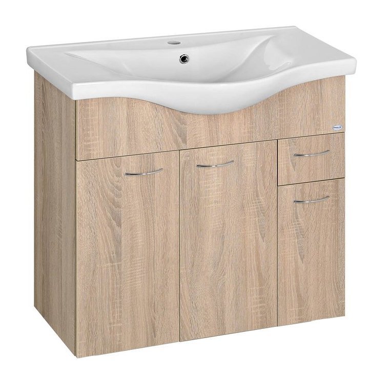 Aqualine Keramia Fresh Badschrank 75.1x35x74 cm Unterschrank hängend eiche 50083