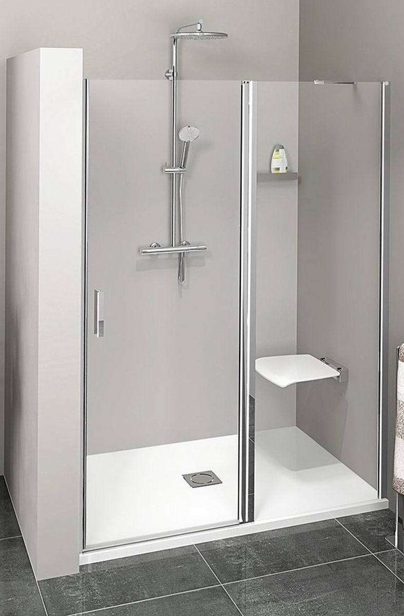 Polysan Zoom Line Duschtüren 130 cm aufklappbar chrom Glanz/durchsichtiges Glas ZL1313