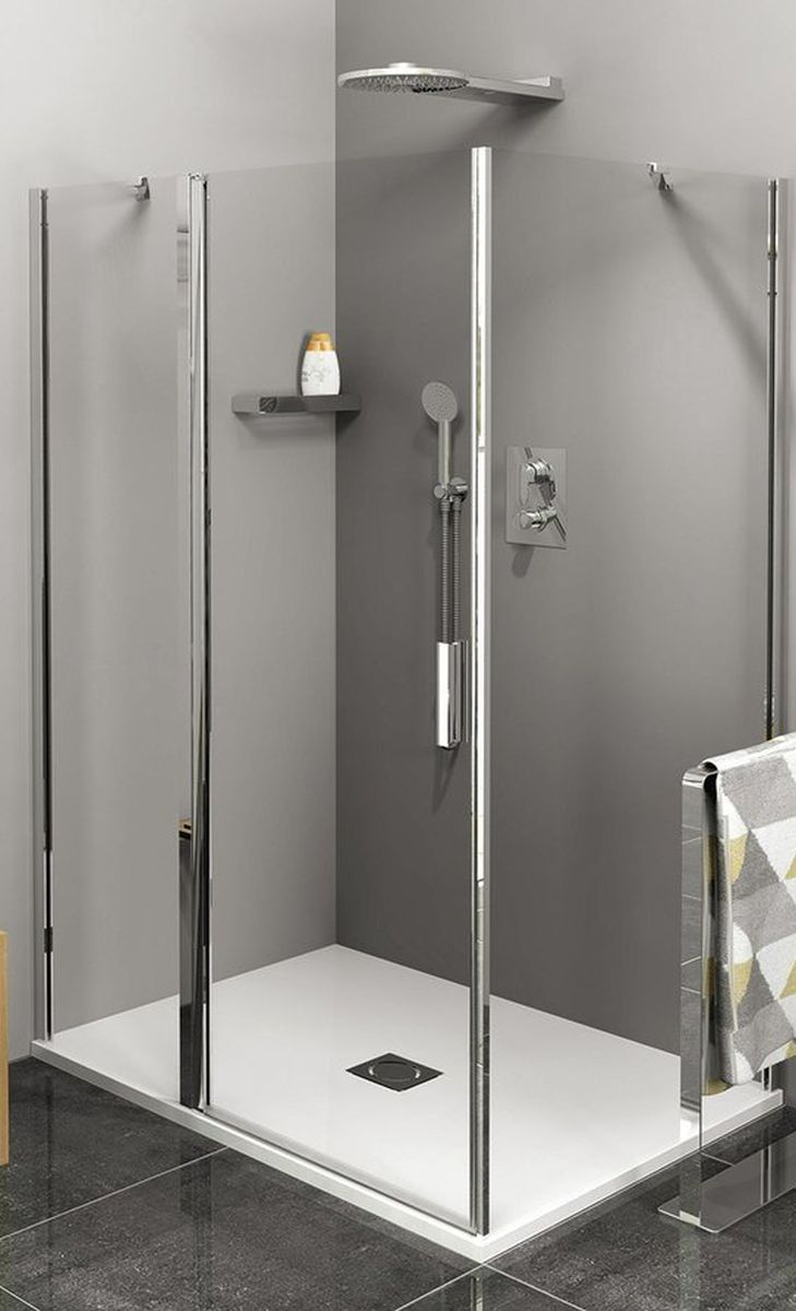 Polysan Zoom Line Duschwand 90 cm chrom Glanz/durchsichtiges Glas ZL3290