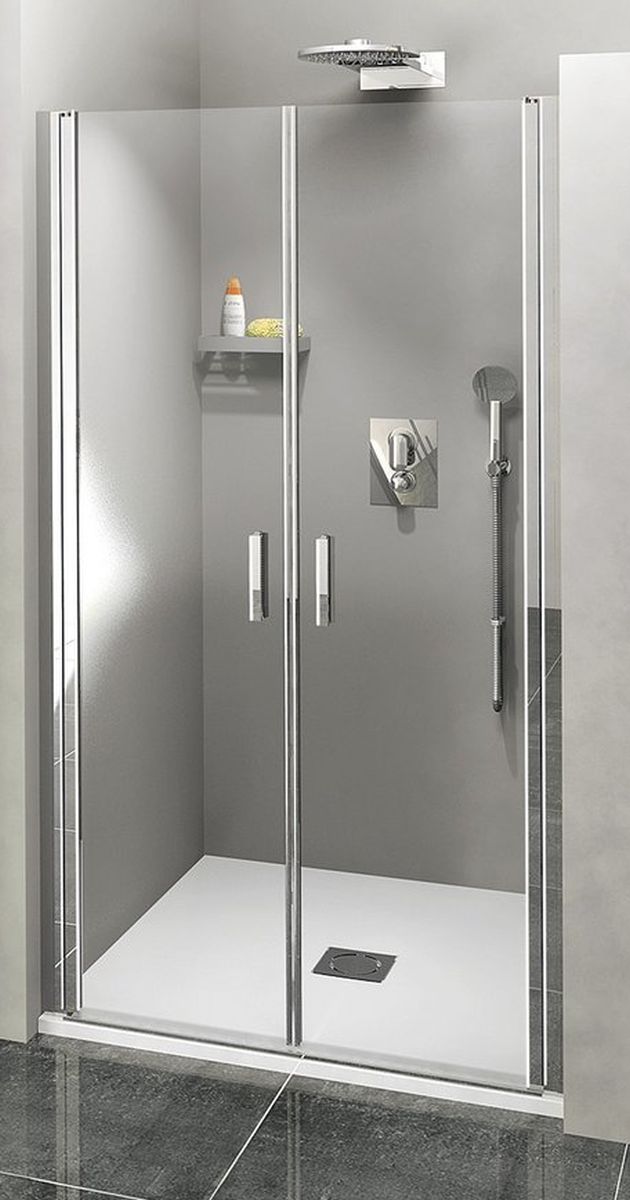 Polysan Zoom Line Duschtüren 90 cm aufklappbar chrom Glanz/durchsichtiges Glas ZL1790