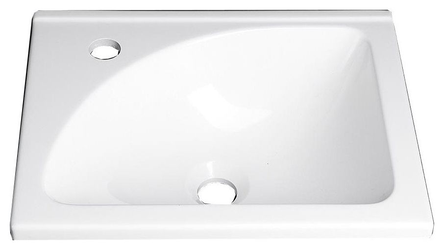 Aqualine Waschbecken 40.8x32.3 cm rechteckig Möbel weiß glanz LM408