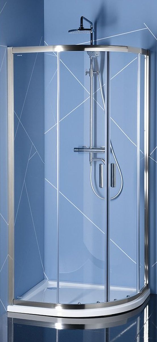Polysan Easy Line Duschkabine 120x90 cm halbrund chrom Glanz/durchsichtiges Glas EL2715