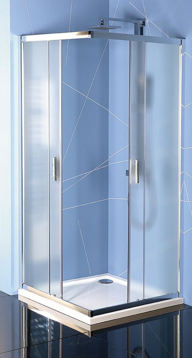 Polysan Easy Line Duschkabine 90x90 cm quadratisch chrom Glanz/Mattglas EL5138
