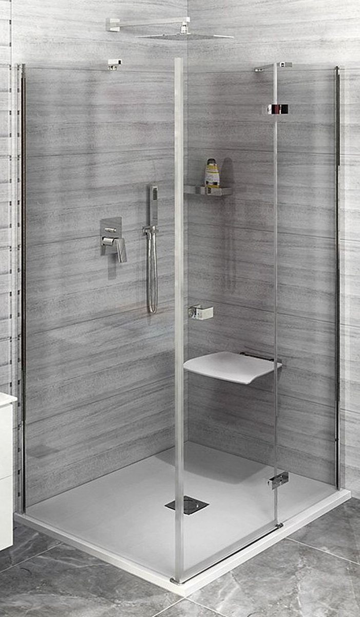Polysan Fortis Line Duschtüren 100 cm aufklappbar chrom Glanz/durchsichtiges Glas FL1010R