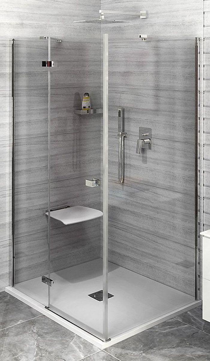 Polysan Fortis Line Duschtüren 90 cm aufklappbar chrom Glanz/durchsichtiges Glas FL1090L