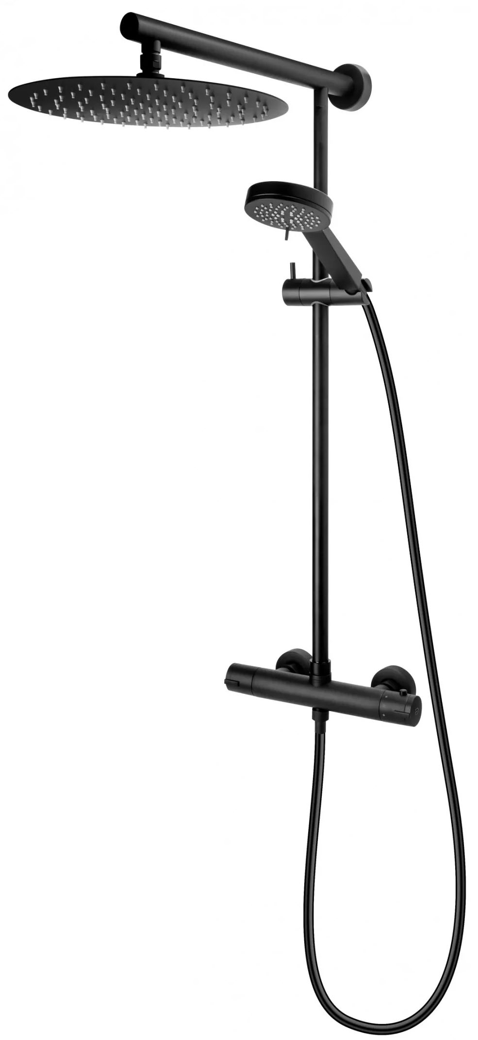 FDesign Anima duschset Wand mit Thermostat mit Regenbrause schwarz FD5-ANA-7U-22