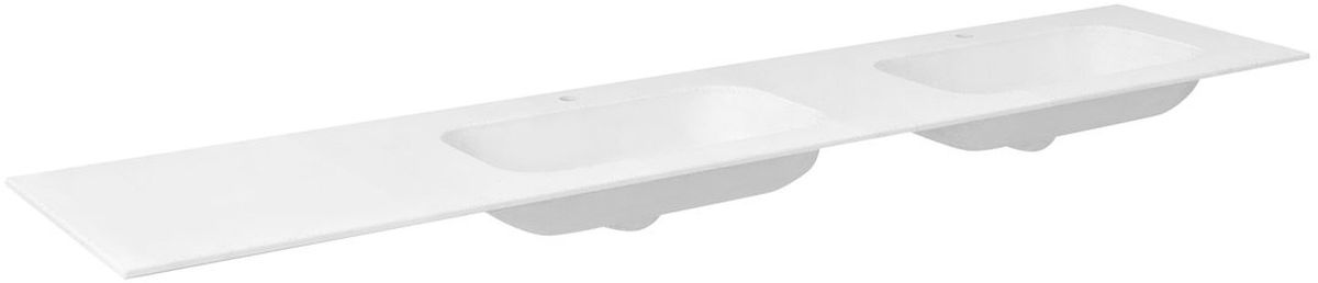 Sapho Aruba Waschbecken 230x51.5 cm rechteckig Möbel-Doppelt weiß matte AR230-B2R
