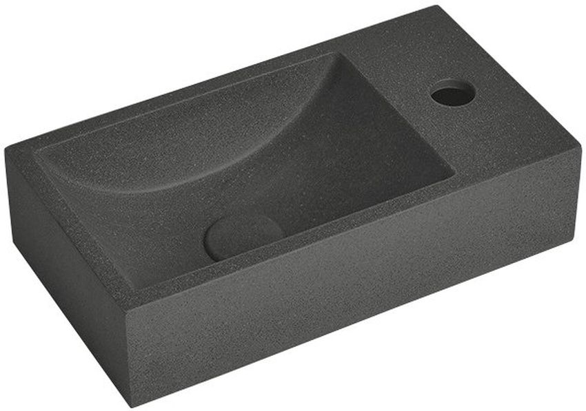 Sapho Small Waschbecken 40x22 cm rechteckig Klassisch schwarz matte AR409
