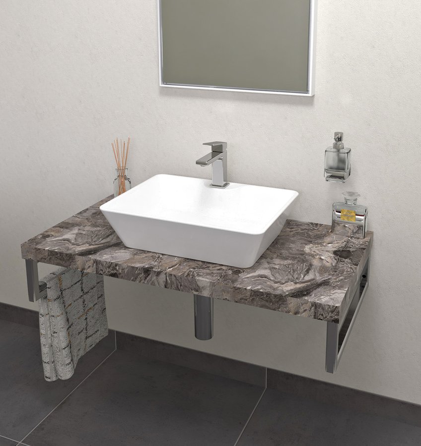 Sapho Avice Waschtischplatte 70x49.5 cm grau AV0710