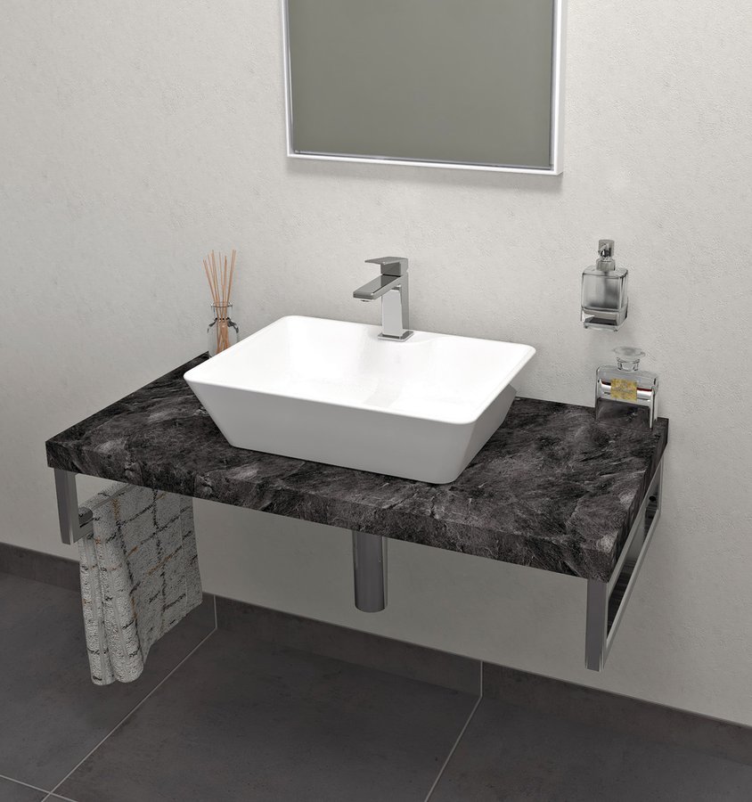 Sapho Avice Waschtischplatte 70x49.5 cm graphit AV079