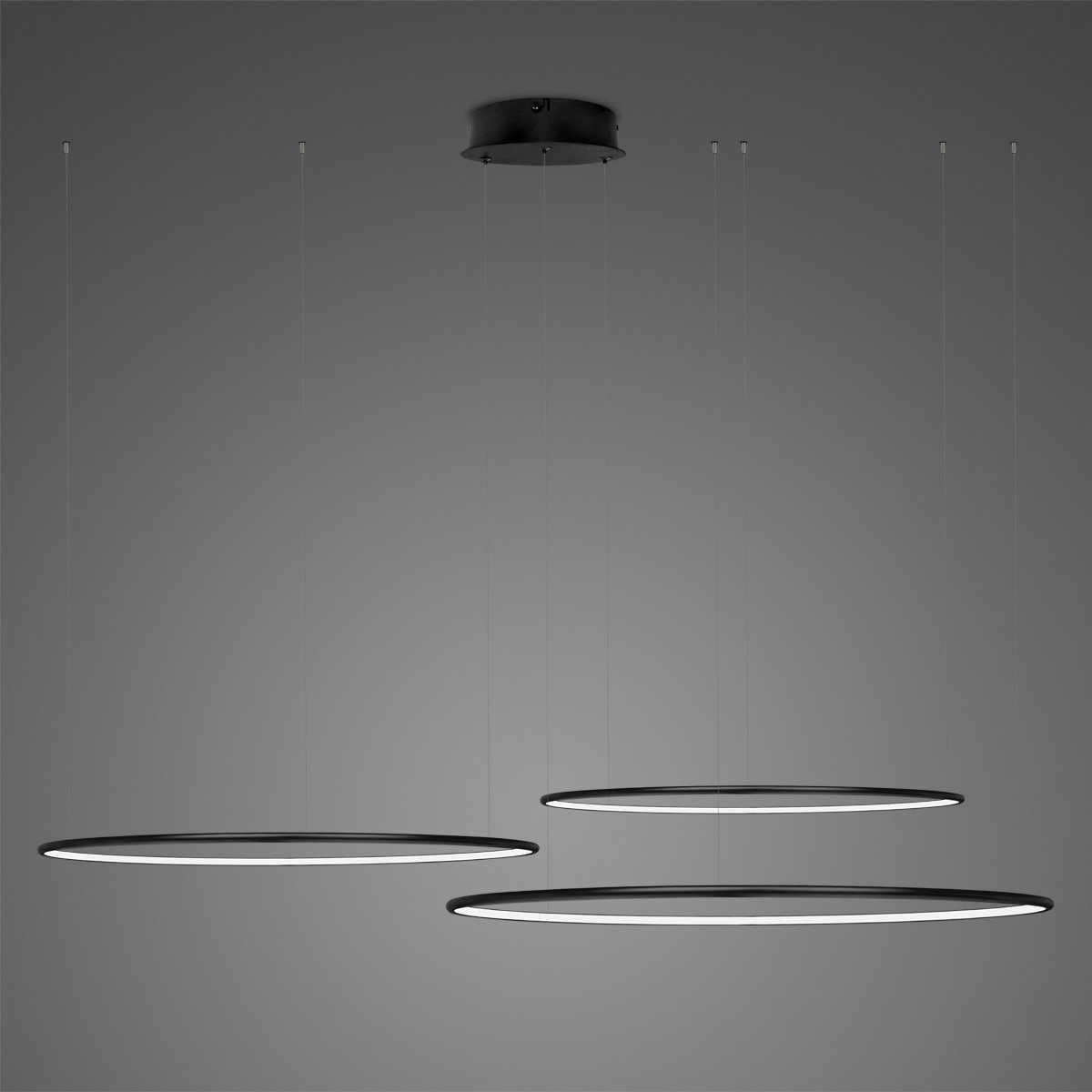 Altavola Design Ledowe Okręgi Pendelleuchte 3x68 W schwarz LA075/CO3_80_in_3k_black