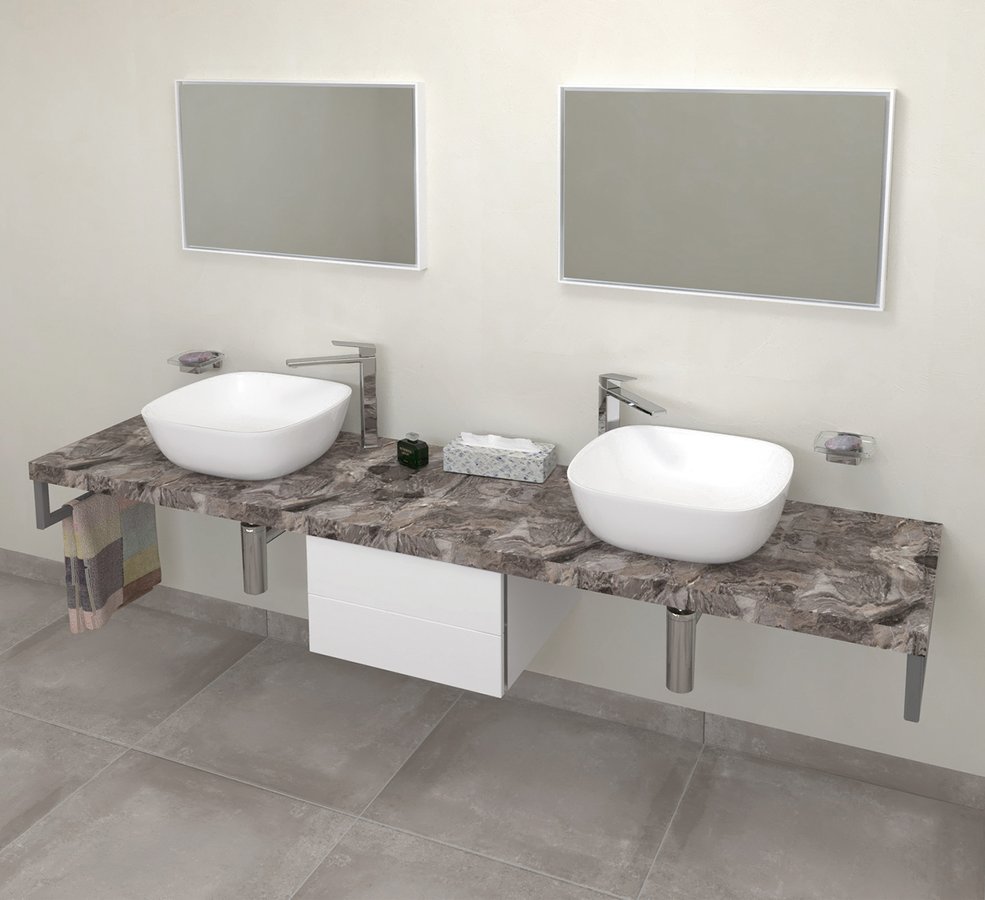 Sapho Avice Waschtischplatte 180x49.5 cm grau AV1810