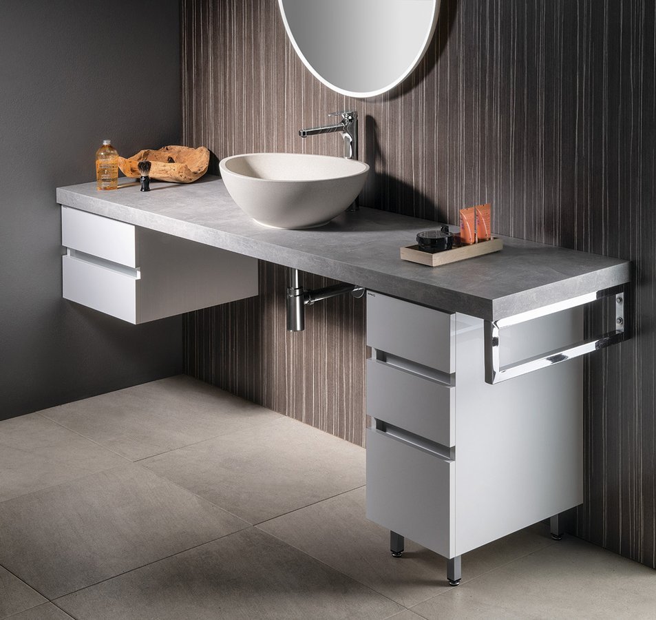 Sapho Avice Waschtischplatte 180x49.5 cm graphit-grau AV187