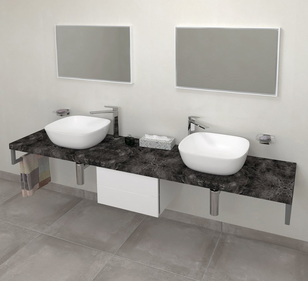Sapho Avice Waschtischplatte 210x49.5 cm graphit AV219