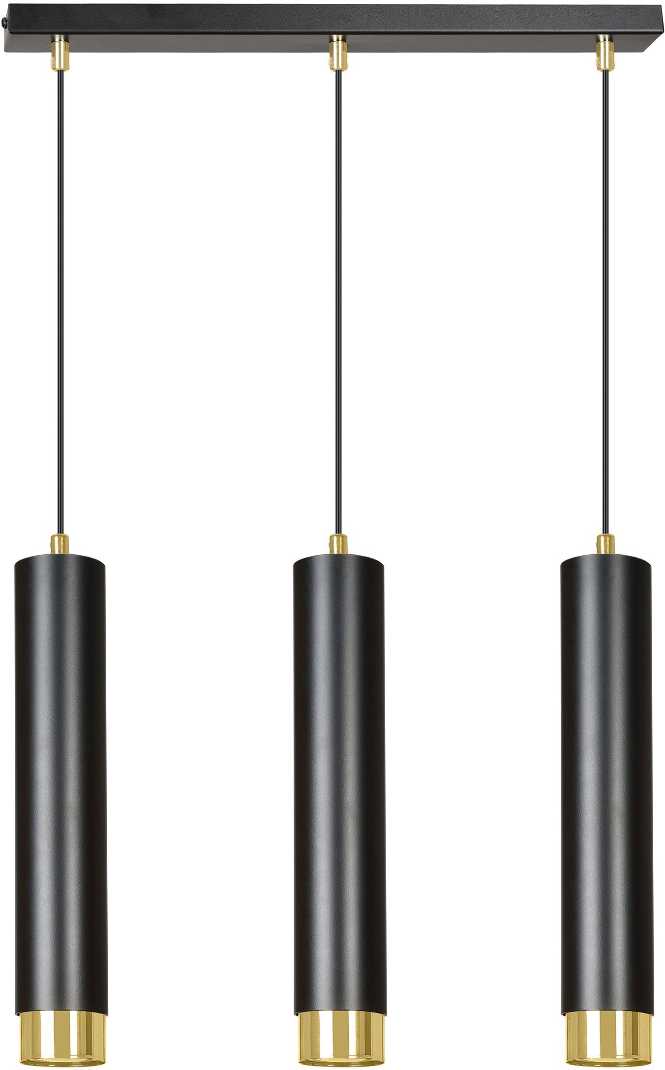 Emibig Kibo Pendelleuchte 3x8 W schwarz-gold 644/3