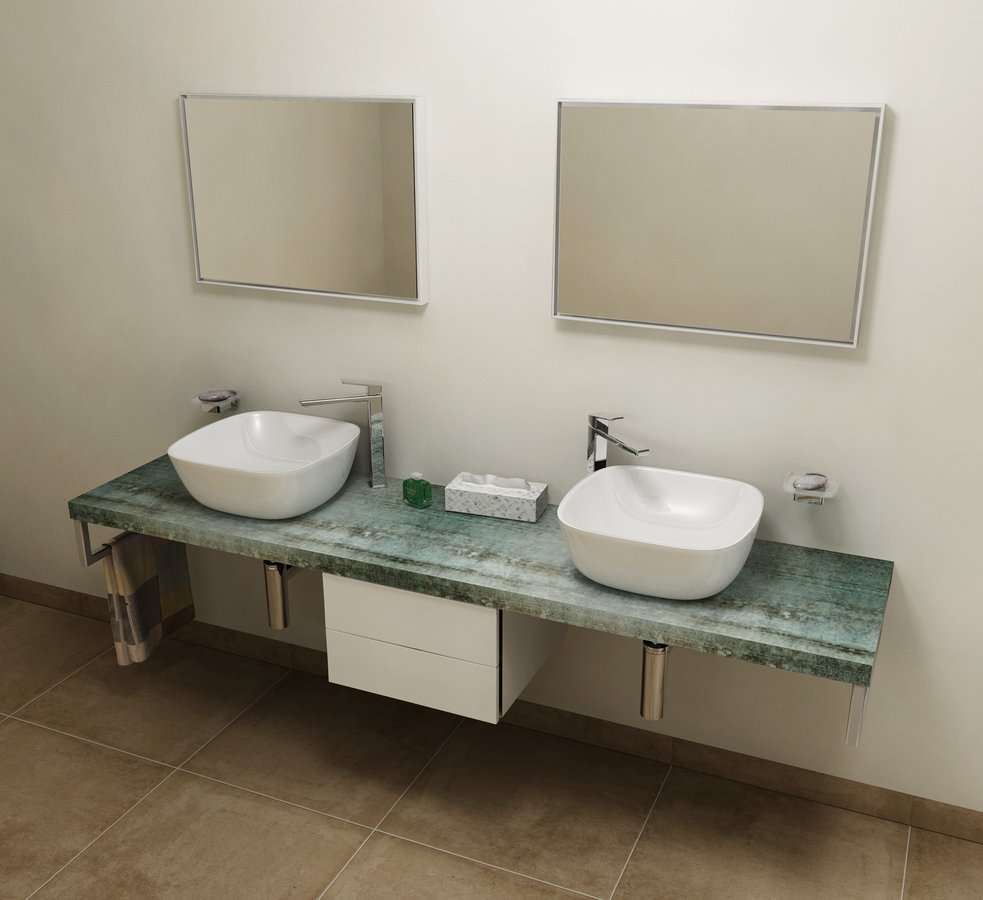 Sapho Avice Waschtischplatte 220x49.5 cm graphit-blau AV226