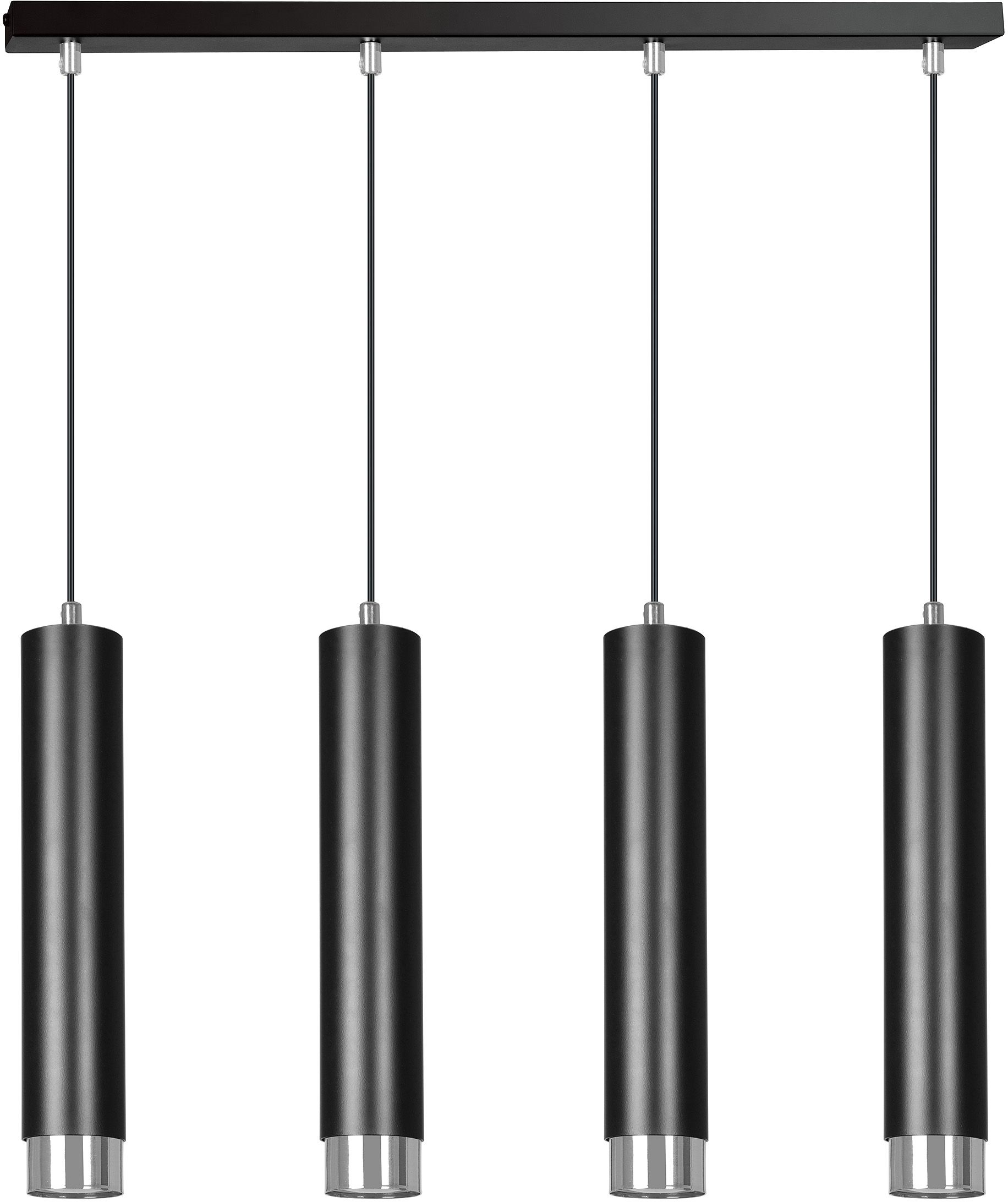 Emibig Kibo Pendelleuchte 4x8 W schwarz-chrom 643/4