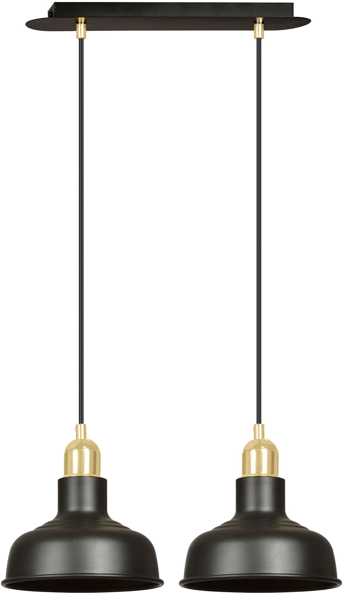 Emibig Ibor Pendelleuchte 2x15 W schwarz-gold 1042/2