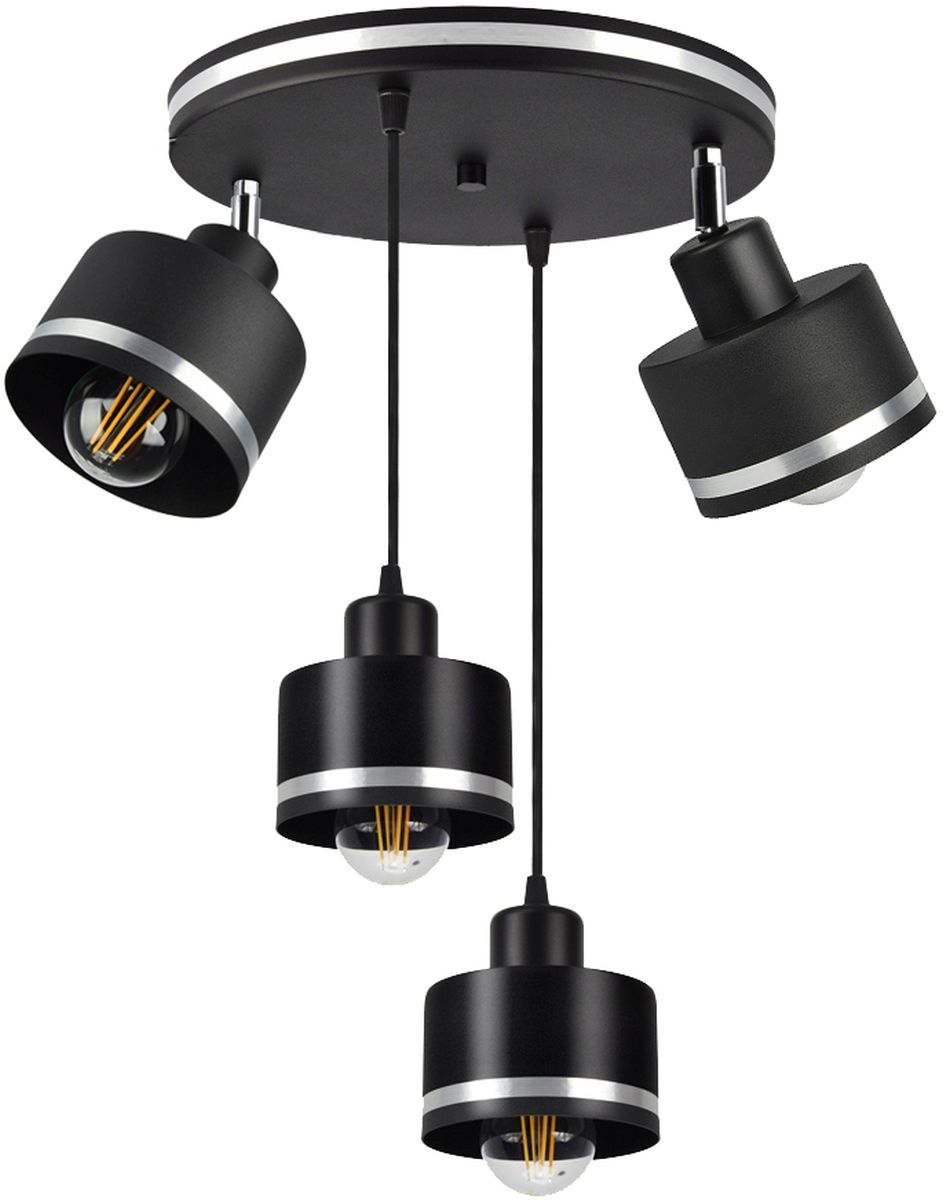 Candellux Wama Pendelleuchte 4x40 W schwarz-chrom 34-00507