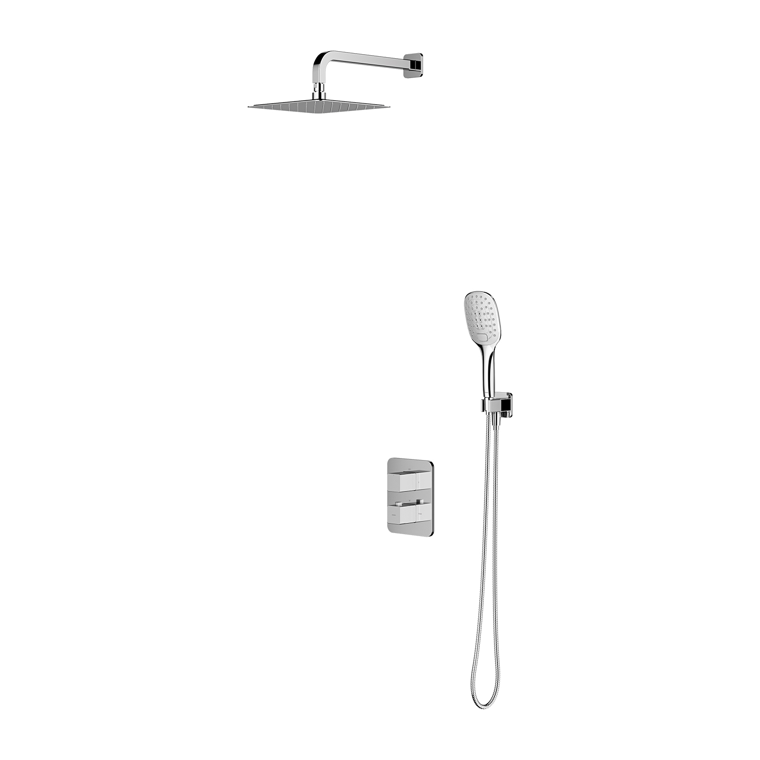 Omnires Slide Duschset Unterputz mit Thermostat mit Kopfbrause chrom SYSSL11CR