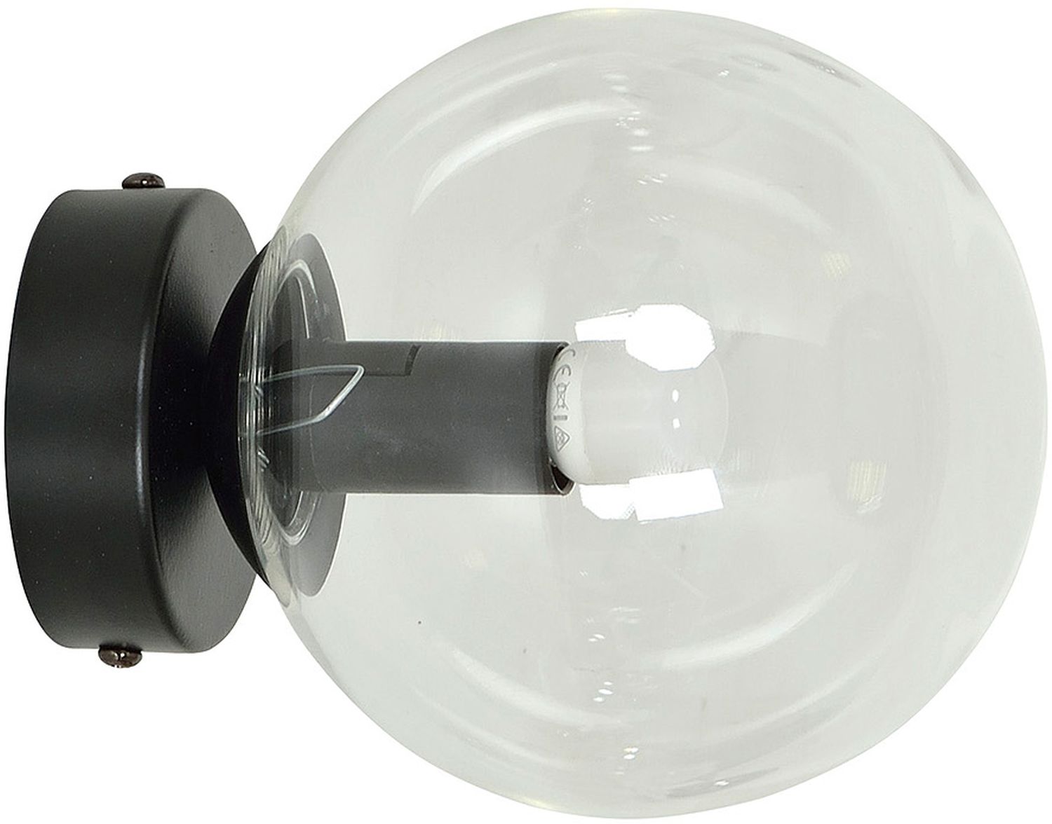 Emibig Rossi Wandleuchte 1x10 W schwarz-transparent 874/K1