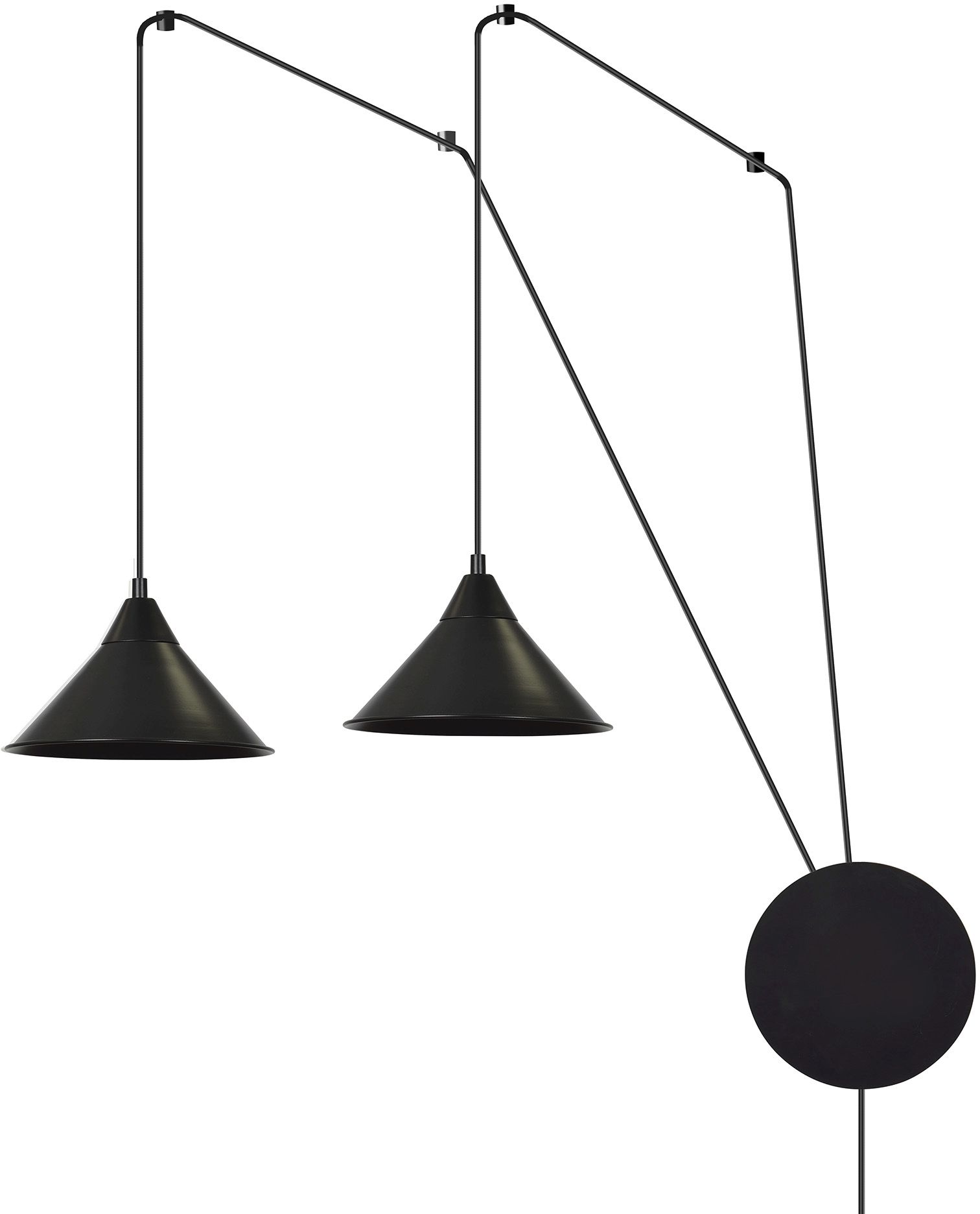 Emibig Abramo Pendelleuchte 2x15 W schwarz 160/2