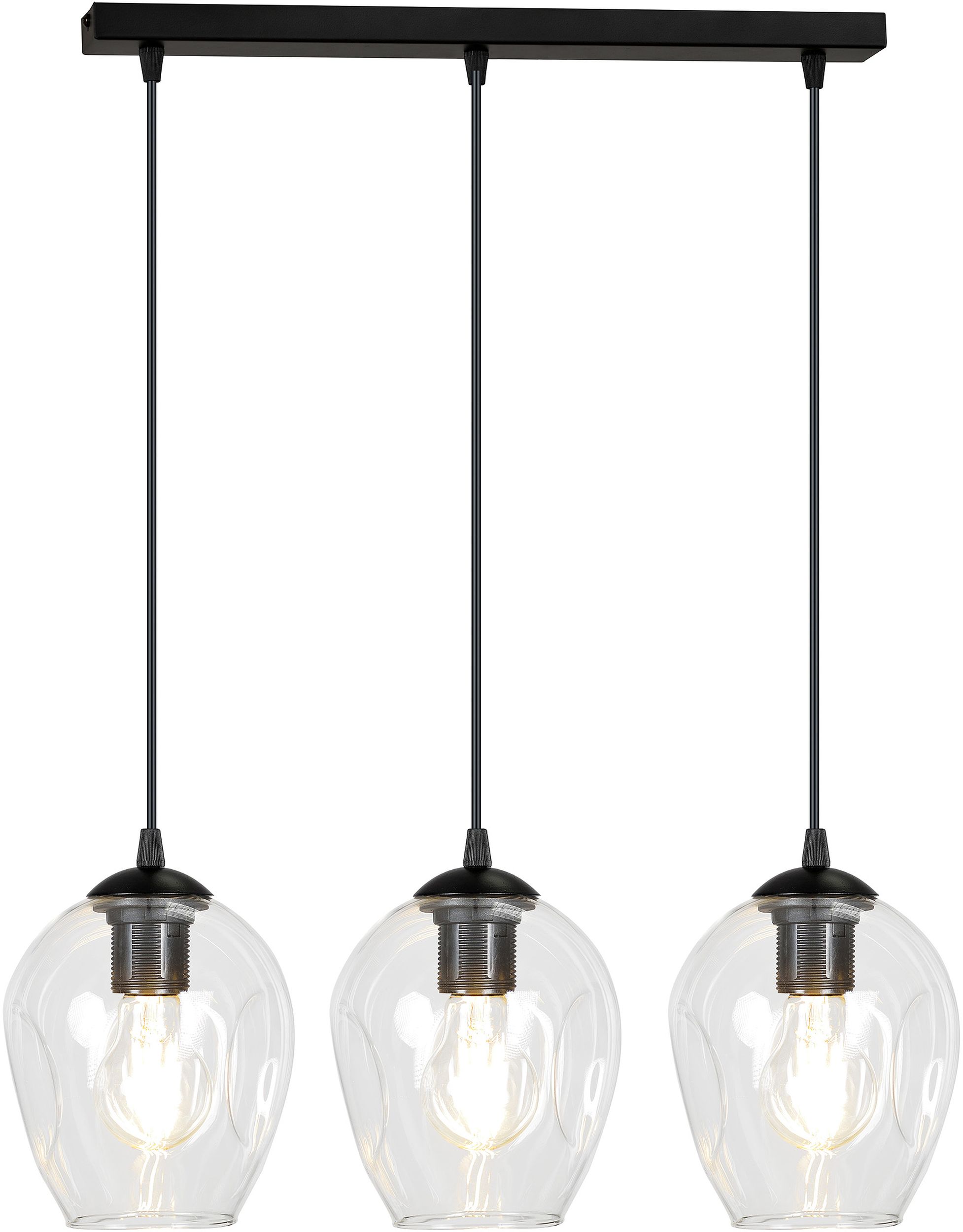 Emibig Istar Pendelleuchte 3x15 W schwarz-transparent 679/3
