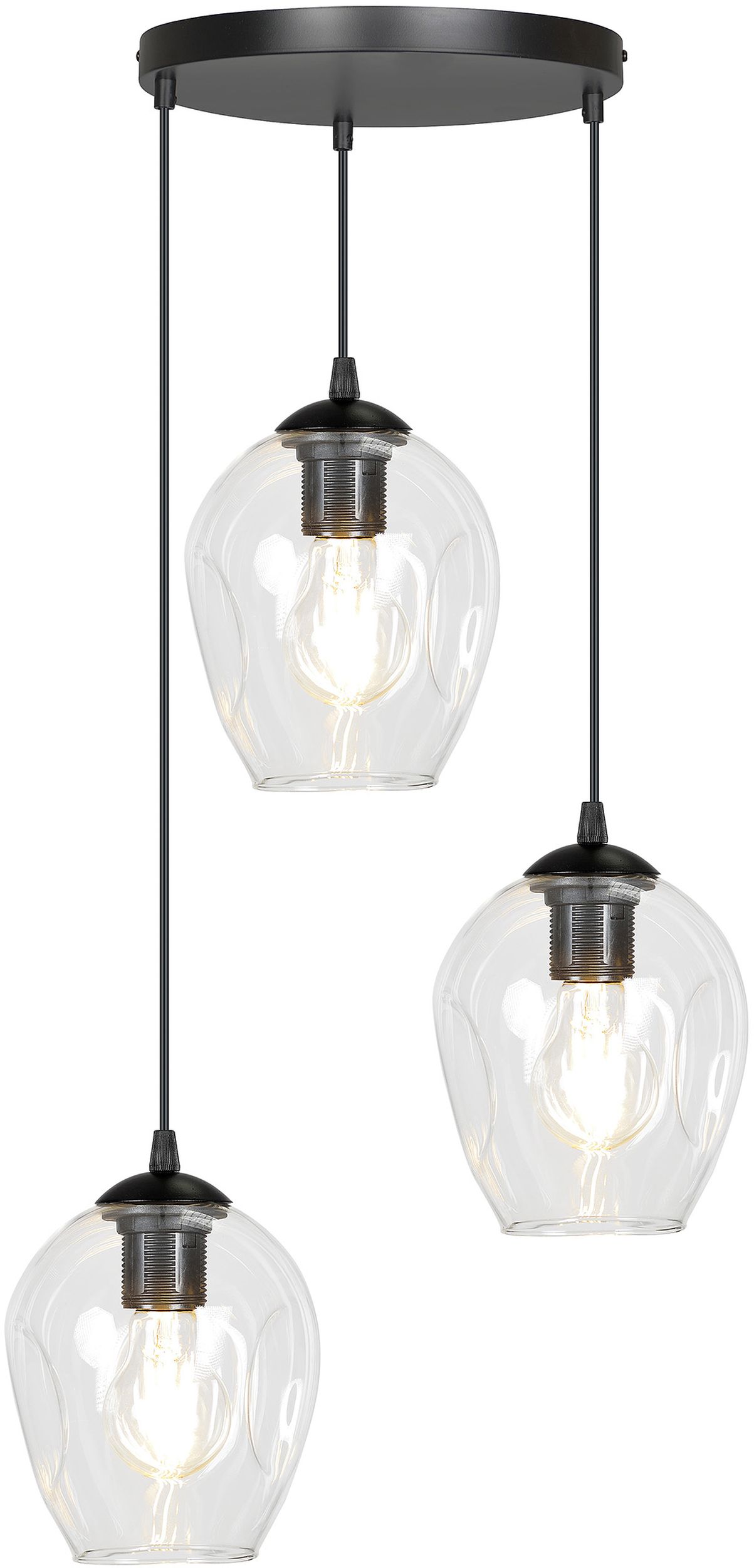 Emibig Istar Pendelleuchte 3x15 W schwarz-transparent 679/3PREM