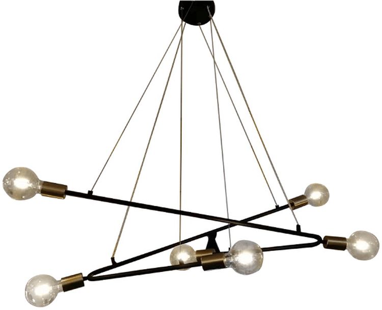 Light Prestige Estrella pendelleuchte 6x40 W schwarz-gold LP-075/6PBK