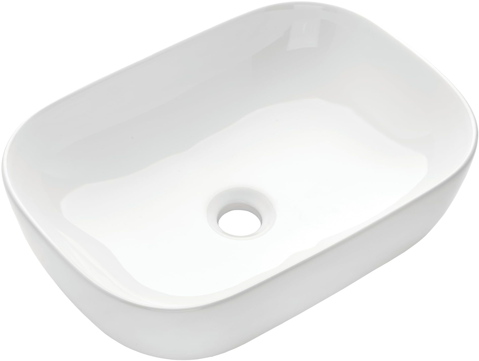 Invena Vitoria Waschbecken 45.5x32 cm rechteckig Aufsatzwaschbecken weiß glanz CE-48-001