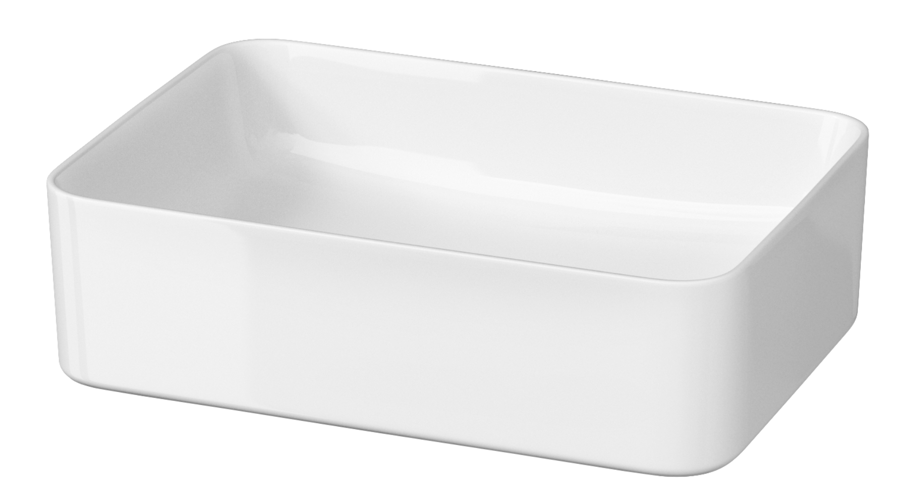 Cersanit Crea Waschbecken 49.5x34.5 cm rechteckig Aufsatzwaschbecken weiß glanz K114-001-ECO