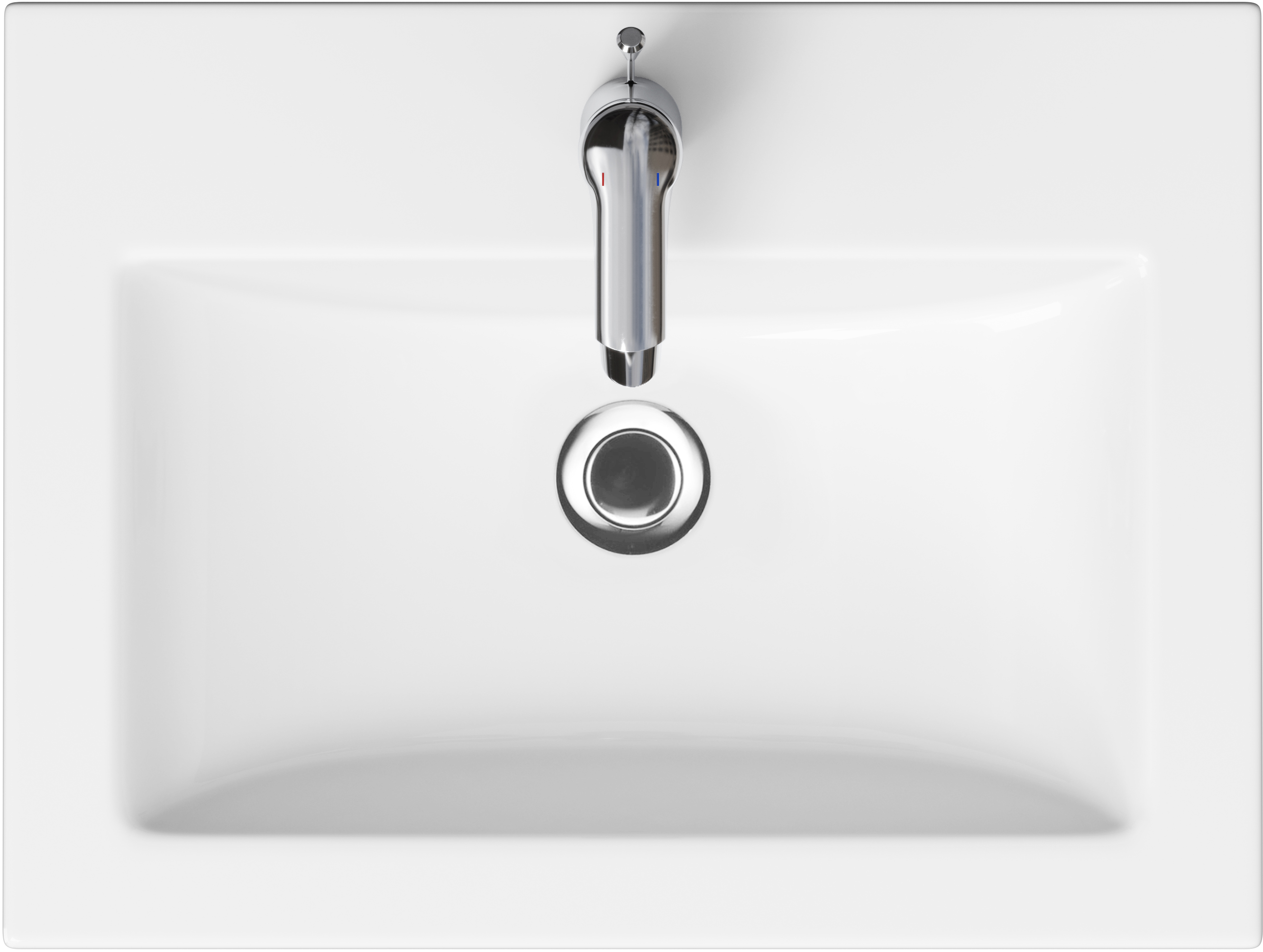 Cersanit Como Waschbecken 60x45 cm rechteckig Möbel weiß glanz K32-003-ECO