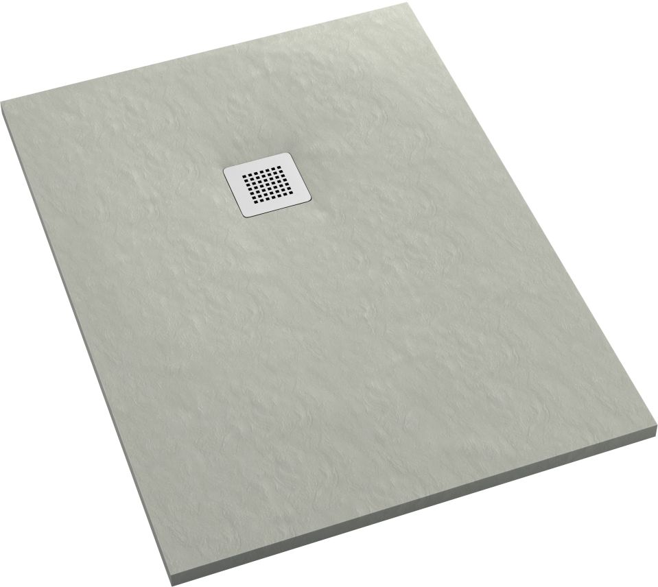 Schedpol Kalait Cement Stone Rechteckige Duschwanne + Abdeckung 110x90 cm zement 3.3116/CT/ST-M2