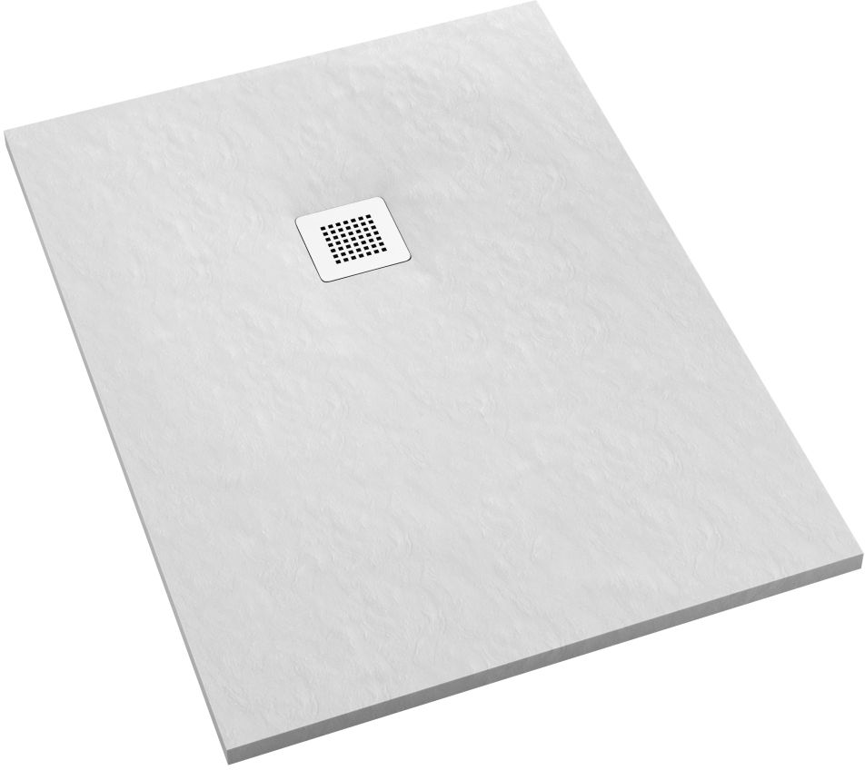 Schedpol Kalait White Stone Rechteckige Duschwanne + Abdeckung 120x100 cm weiß 3.3125/B/ST-M2