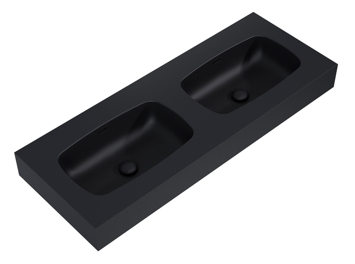 Elita Dimple Waschbecken 121x46 cm rechteckig Klassisch-Doppelt schwarz matte RE041200027160