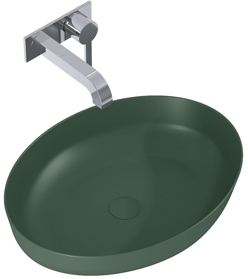 Elita Rika Waschbecken 52x39.5 cm oval Aufsatzwaschbecken grün matte RE040520087010